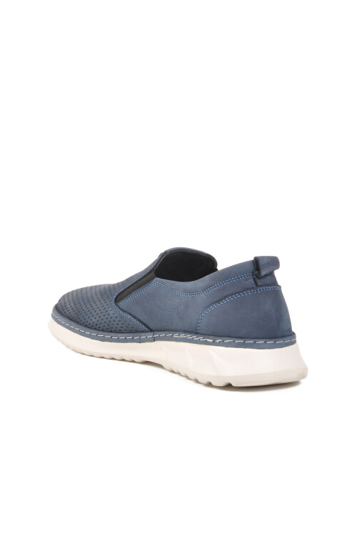 Blue Nubuck Genuine Leather Mens Casual Shoes 2Y0924-8488 M