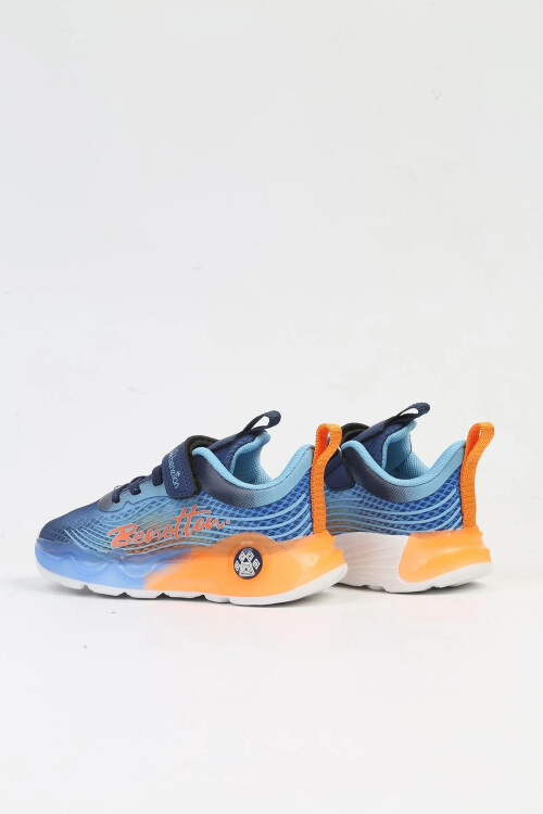 Blue Orange Velcro Mesh Flexible Boys Sports Shoes BNI-10277 P
