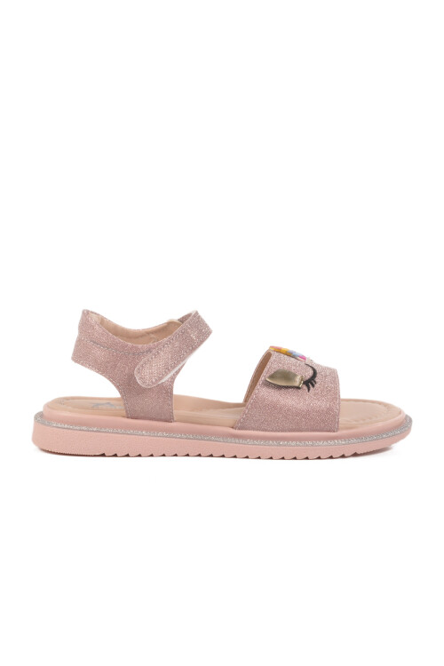 Pudra Cırtlı Ortopedik Kız Çocuk Sandalet 25T105 F
