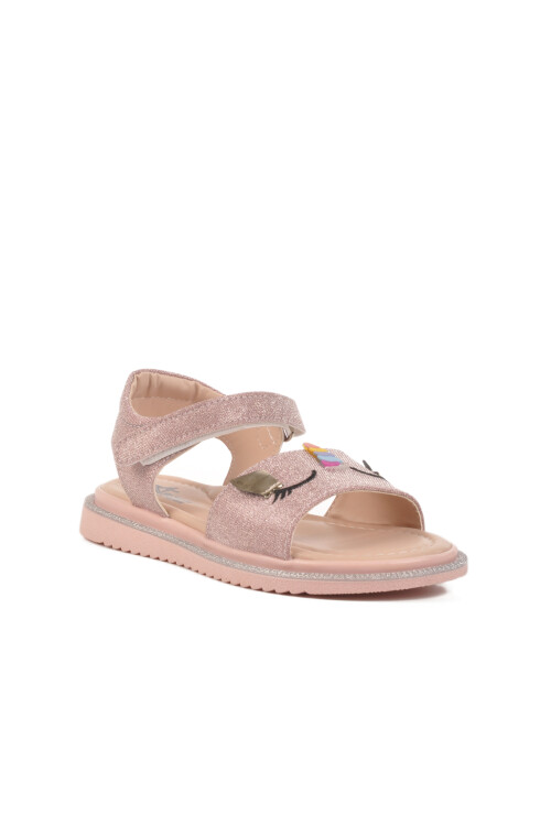 Pudra Cırtlı Ortopedik Kız Çocuk Sandalet 25T105 F