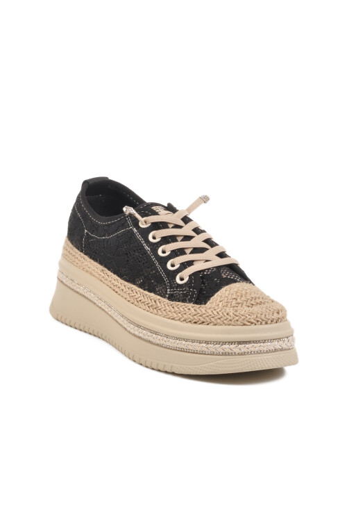 Black Anatomical Knitted Womens Casual Shoes B237 Z