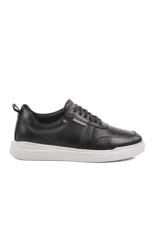 Black and White Genuine Leather Mens Sneaker Premium 412 M
