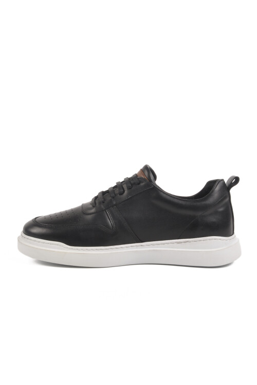 Black and White Genuine Leather Mens Sneaker Premium 412 M