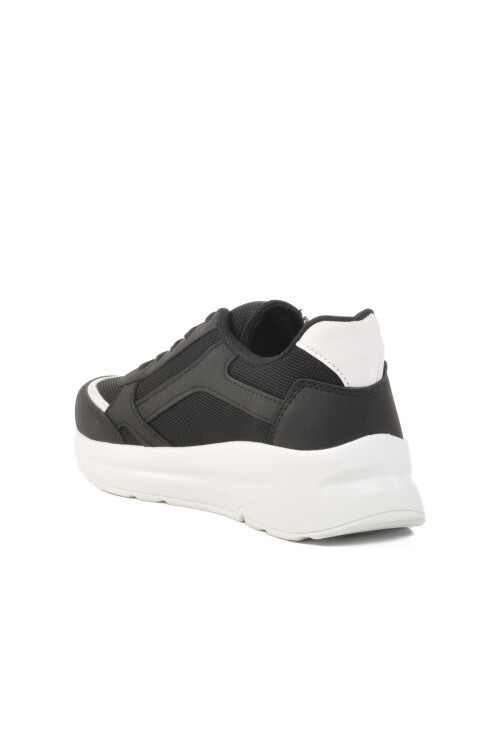 Siyah Beyaz Fileli Hafif Kadın Spor Ayakkabı 2420 G