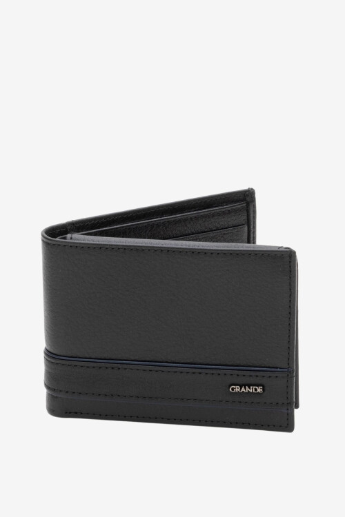 Black Genuine Leather Mens Wallet 1716