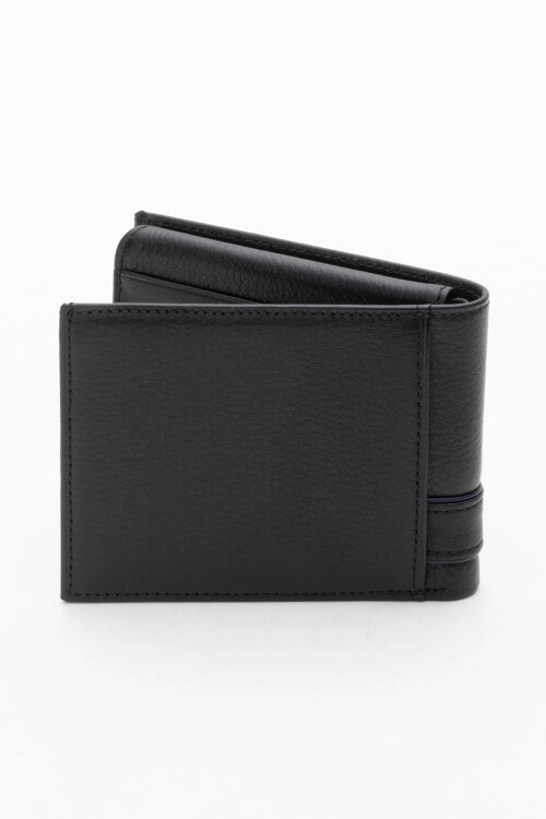 Black Genuine Leather Mens Wallet 1716