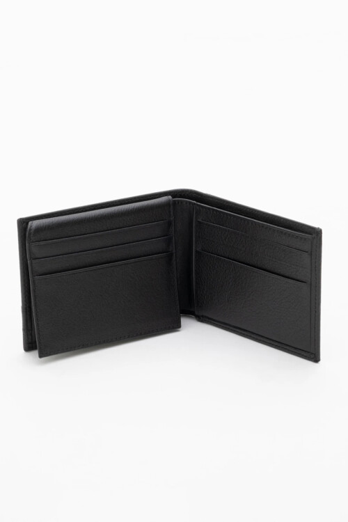 Black Genuine Leather Mens Wallet 1716