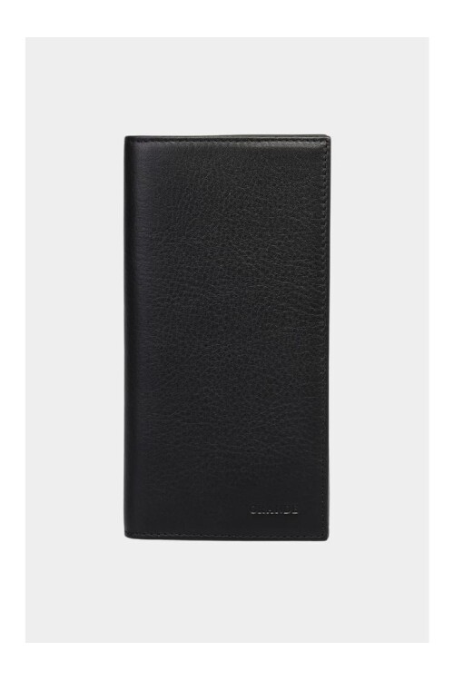 محفظة رجالية من الجلد الطبيعي باللون الأسود 1764