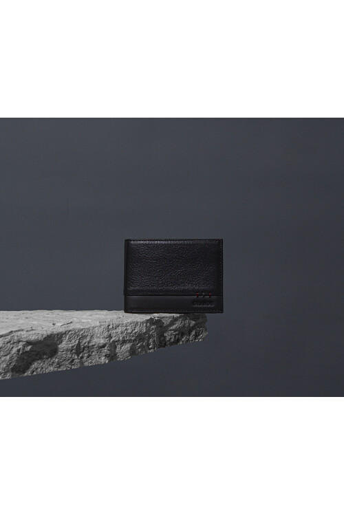 Black Genuine Leather Mens Wallet 1812