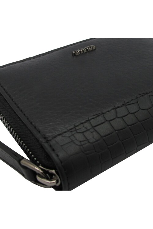 Black Genuine Leather Mens Wallet 740