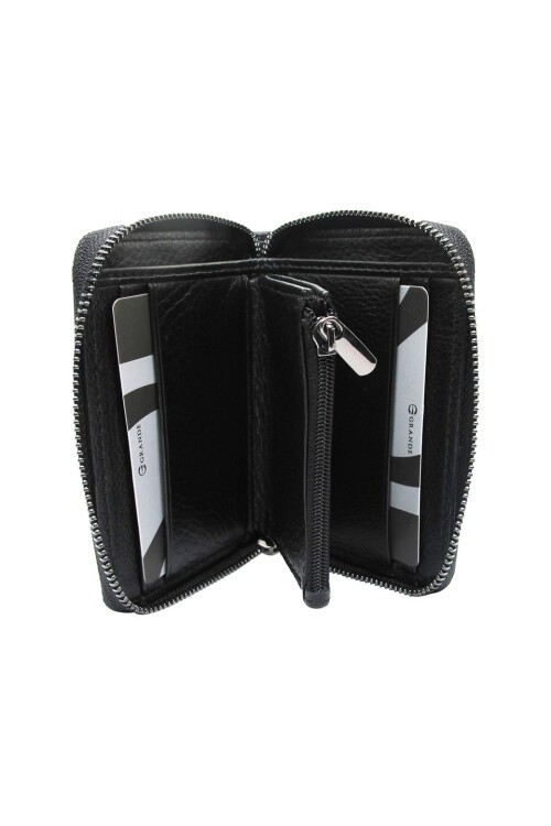 Black Genuine Leather Mens Wallet 740