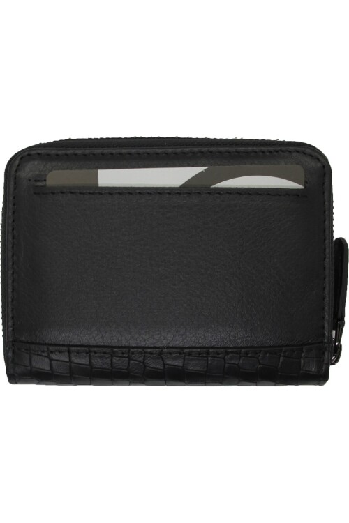 Black Genuine Leather Mens Wallet 740