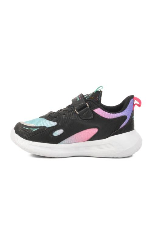 Black Fuchsia Velcro Mesh Girls Sneakers 2480 F