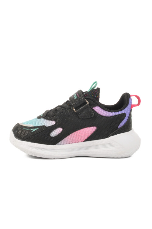 Black Fuchsia Velcro Mesh Girls Sneakers 2480 P