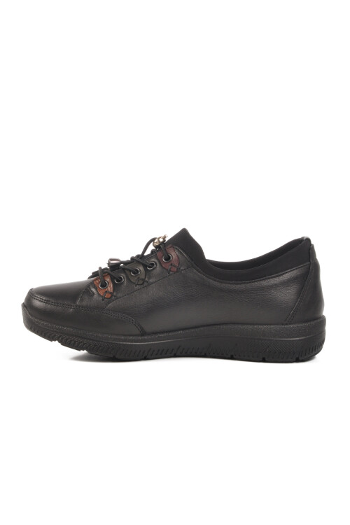 Siyah Hakiki Deri Anatomik Kadın Casual Ayakkabı 42642 Z