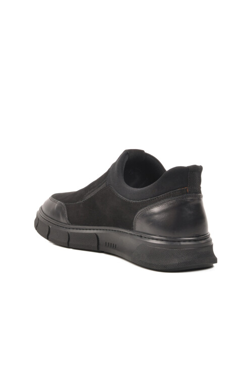 Black Genuine Leather Mens Casual Shoes 3K1857 M