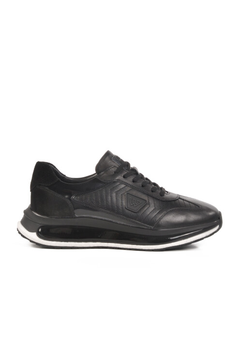 Black Genuine Leather Mens Sneaker Erroo 2614 M