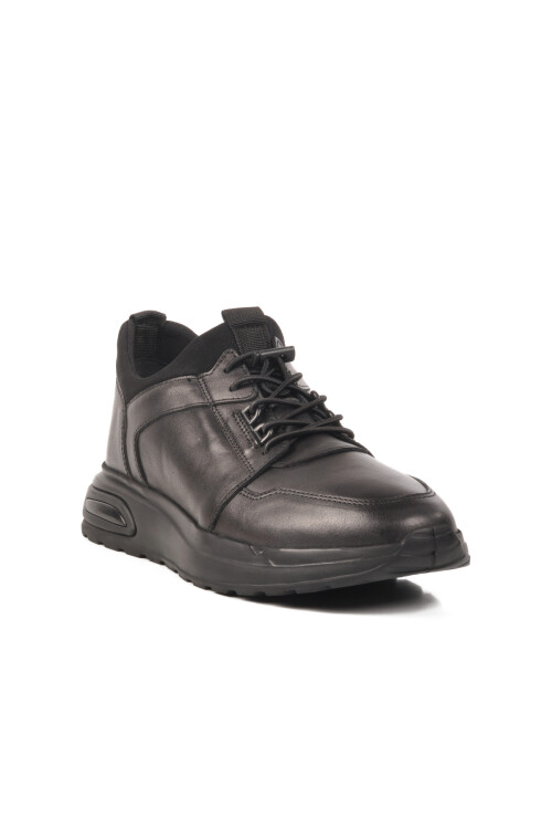 Siyah Hakiki Deri Erkek Casual Ayakkabı XS1914-0337 M