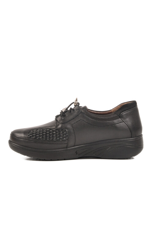 Siyah Hakiki Deri Anatomik Kadın Casual Ayakkabı 42632 Z