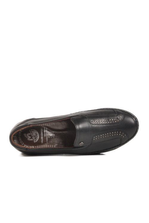 Siyah Hakiki Deri Kadın Anatomik Casual Ayakkabı 42641 Z