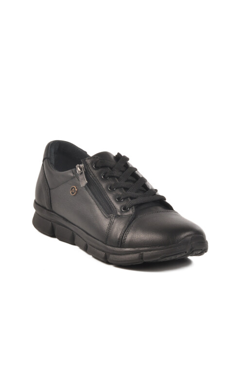 حذاء كاجوال نسائي تشريحي من الجلد الطبيعي باللون الأسود 630 Z