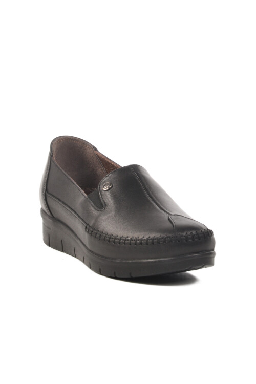 Siyah Hakiki Deri Anatomik Kadın Casual Ayakkabı 664 Z