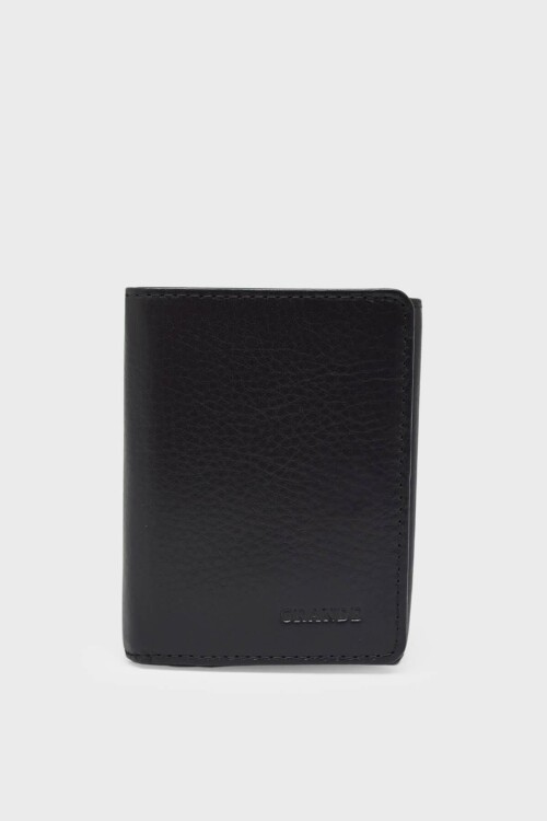 GrandeSiyah Hakiki Deri Mıknatıslı Erkek Cüzdan 1414