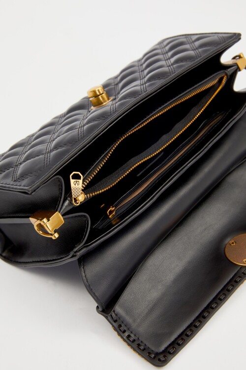 حقيبة كتف بنقشة الماس الأسود 930295