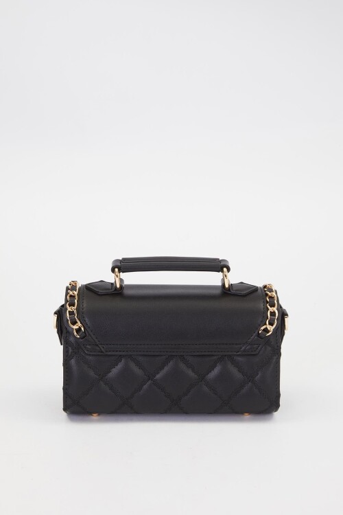 Black Metal Ring Detail Shoulder Bag 930427