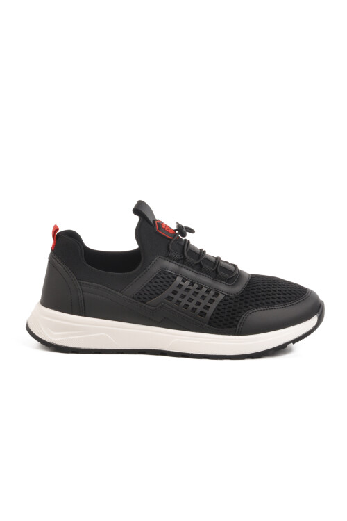 Black Red Mesh Lightweight Flexible Mens Sneakers M