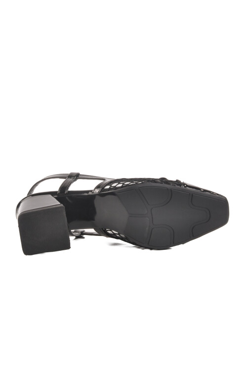 Siyah Rugan Örme Kadın Abiye Ayakkabı 250100 Z