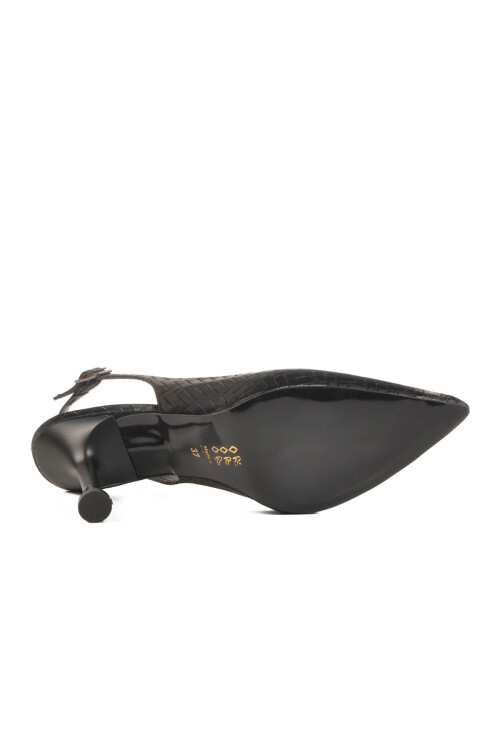 Siyah İnce Topuklu Kadın Abiye Ayakkabı PC-54539 Z