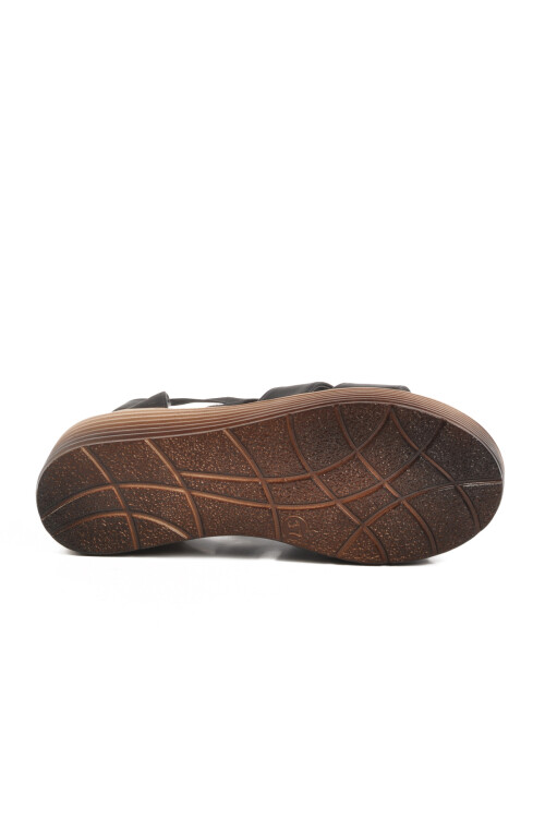 Siyah Cırtlı Topuklu Kadın Sandalet T-001 Z