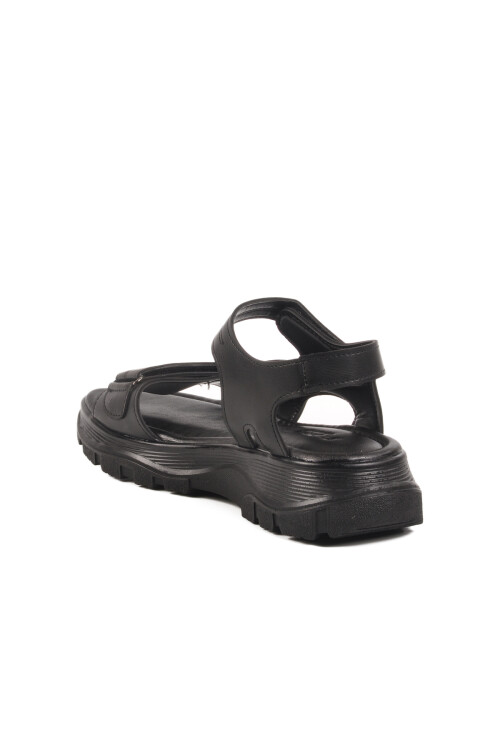Siyah Cırtlı Hafif Kadın Sandalet T-006 Z
