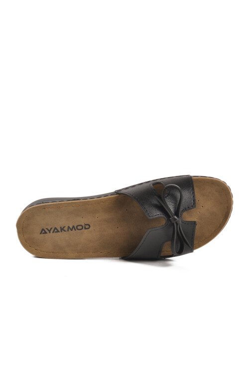 AyakmodBlack Thin Sole Anatomic Women's Slippers 11-367 Z
