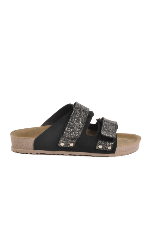 Siyah Hafif Cırtlı Kadın Terlik 20-009 Z