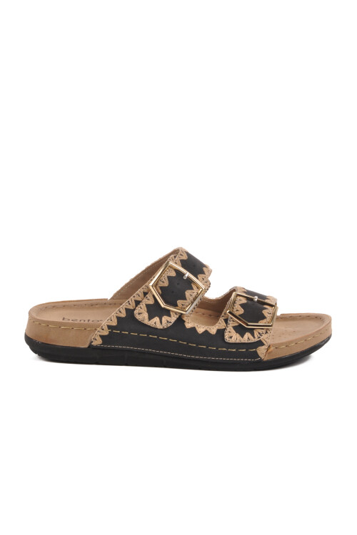 شبشب نسائي تشريحي أسود بحزام مزدوج 41.001 Z