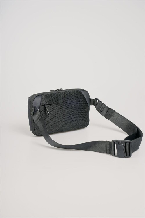 Black Single Strap Mens Crossbody Bag 51853