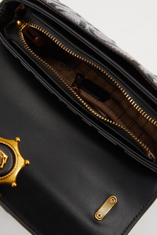 حقيبة كتف بحزام سلسلة سوداء 930282