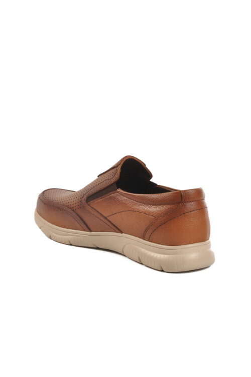 Tan Genuine Leather Mens Casual Shoes D2301 M