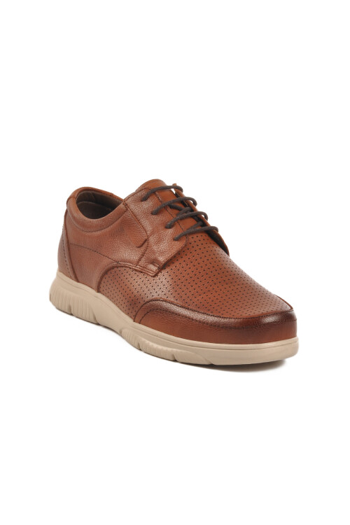 Tan Genuine Leather Mens Casual Shoes D2302 M