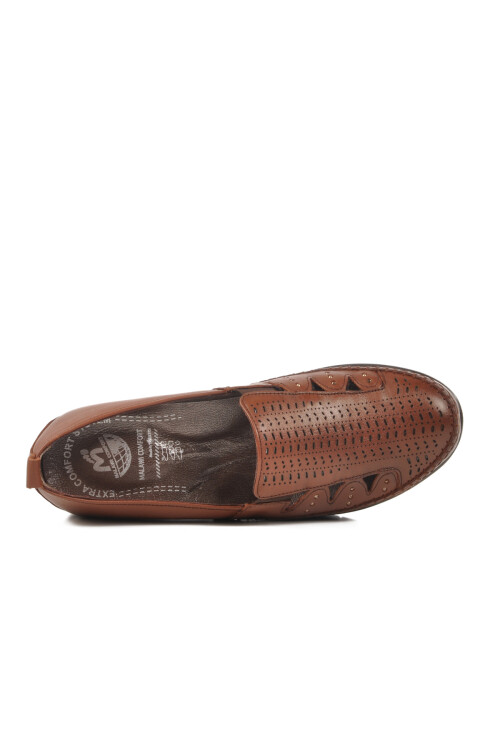 Tan Genuine Leather Anatomic Womens Casual Shoes 42660 Z