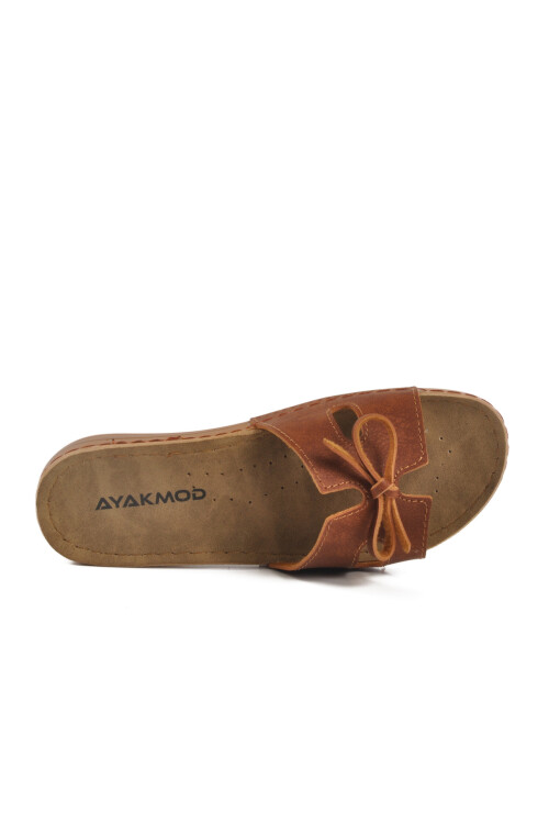 Tan Thin Sole Anatomical Womens Slippers 11-367 Z