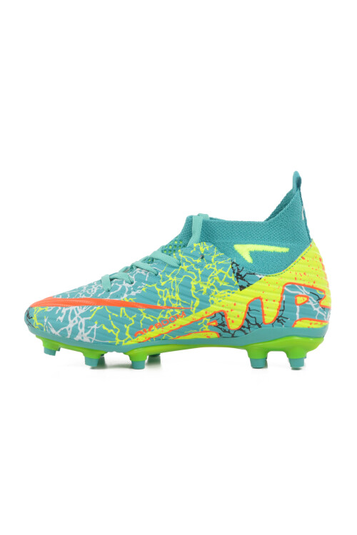 Turquoise Yellow Boys Football Cleats Air 565 F