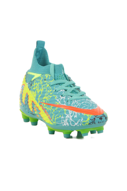 Turquoise Yellow Boys Football Cleats Air 565 F