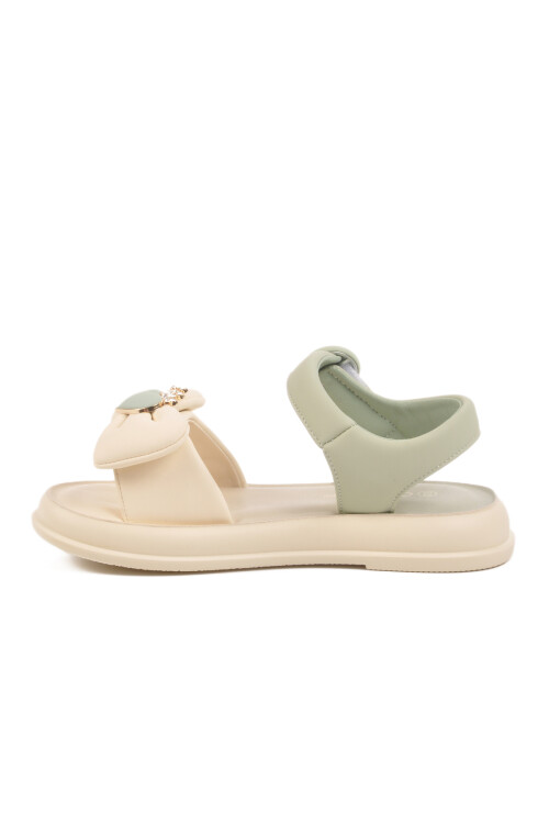 GujaYeşil Hafif Esnek Taşlı Kız Çocuk Sandalet 25Y600-5  F
