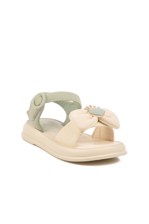 GujaYeşil Hafif Esnek Taşlı Kız Çocuk Sandalet 25Y600-5  F