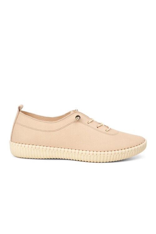 Bej Hakiki Deri Anatomik Kadın Casual Ayakkabı  7230 Z