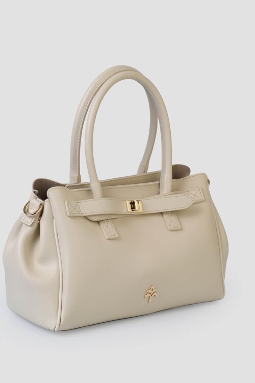 Beige Womens Hand and Shoulder Bag IM596