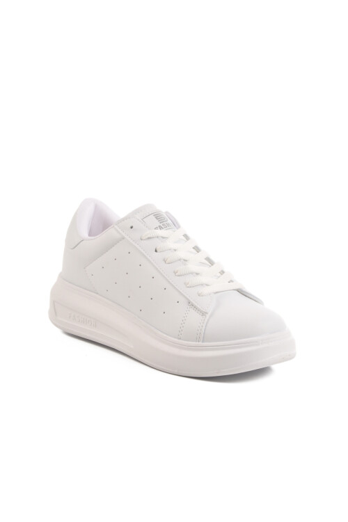 White Lace-Up Womens Sneakers 156 G
